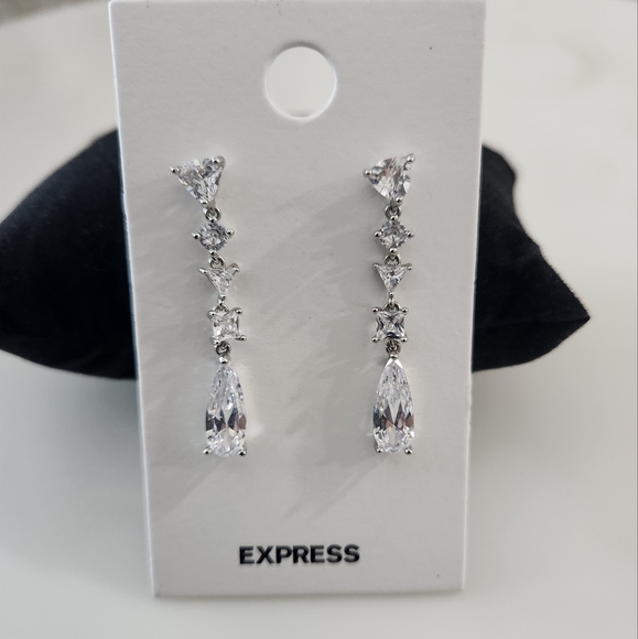 Express Jewelry - Express Silver Tone Crystal drop earrings